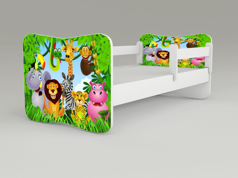 Detská posteľ s odnímateľnými zábranami Madagaskar